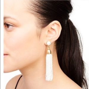 Gita Tassel Earrings - White
